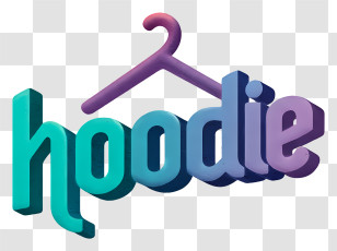 Hoodie Logo - Hoodie 3D Text Logo Transparent PNG