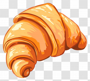 Croissant - Golden Croissant Illustration In Realistic Style Transparent PNG