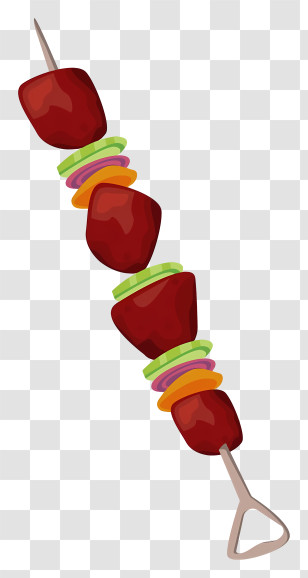 Chicken Kebab - Grilled Meat And Vegetable Skewer Transparent PNG