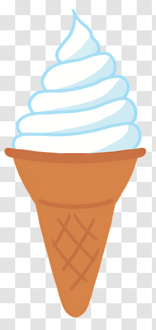 Cartoon - Ice Cream Cone With Vanilla Swirl Transparent PNG