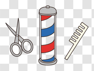 Cartoon - Barber Tools Illustration Transparent PNG