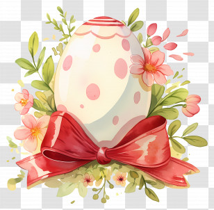 Easter Egg - Decorated Easter Egg With Flowers Transparent PNG