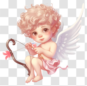 Angelic Boy - Cute Cupid With Bow And Arrow Transparent PNG