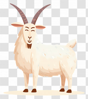 Mountain Goat - Happy Goat Illustration Transparent PNG