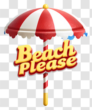 Summer Word - Beach Umbrella With Text Transparent PNG