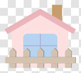 Pink House - Small Cute Doodle House Transparent PNG