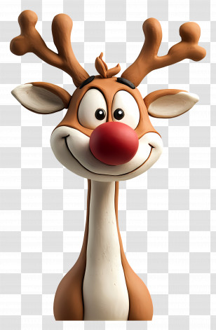 Rudolph - Cute Reindeer With Red Nose Transparent PNG