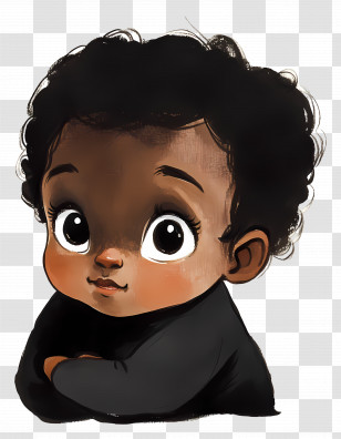 Black Baby - Cute And Adorable Child Illustration Transparent PNG