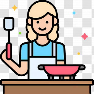 Chef - Woman Cooking With Spatula Transparent PNG