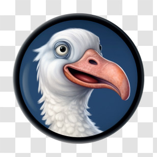 Dodo - Cute White Bird In Round Frame Transparent PNG