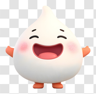 Kawaii Mochi Character - Happy Dumpling Cartoon Character Transparent PNG