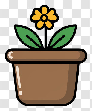 Cartoon - Cartoon Flower In A Pot Transparent PNG
