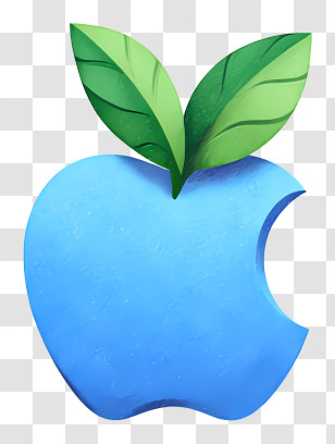 Nature Logo - Blue Apple With Leaves Icon Transparent PNG
