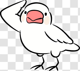 Cartoon White Bird - Cartoon White Bird Saluting Transparent PNG