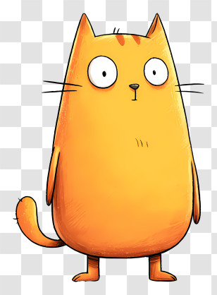 Cute Cartoon Cat - Orange Cat Cartoon Character Transparent PNG