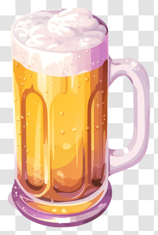 Glass Of Beer - Glass Beer Mug Filled With Frothy Beer Transparent PNG