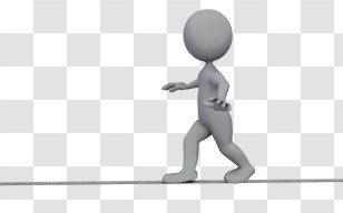 Stick Figure - 3D Stick Figure Balancing On A Rope Transparent PNG