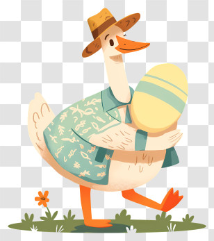 Goose Carrying Egg - Duck With Egg In A Hat Transparent PNG