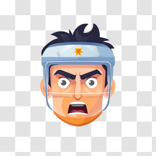 Ice Hockey - Angry Hockey Player Cartoon Transparent PNG