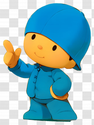 Pocoyo - Playful Animated Character In Blue Outfit Transparent PNG