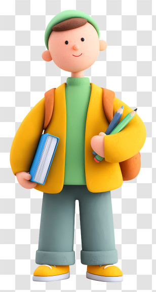 Student With School Curriculum - Student Boy Cartoon Character Transparent PNG