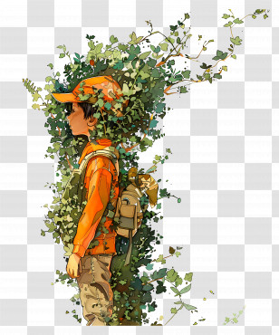Child - Boy Blending With Nature Transparent PNG