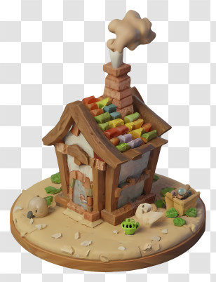 3d Model - Small Cute Doodle House Transparent PNG