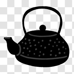 Cartoon - Black Teapot Transparent PNG