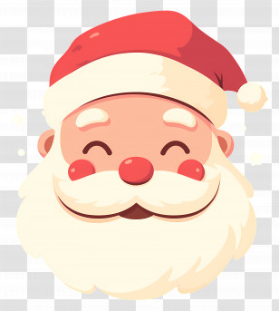 Santa Claus Face - Jolly Cartoon Santa Claus Head Transparent PNG