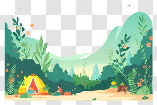 Summer Camping - Camping Tent In Nature Transparent PNG
