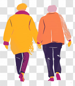 Senior Citizens Day - Couple Walking Together Transparent PNG