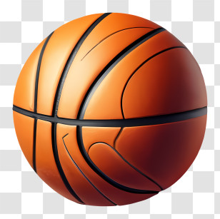 Basketball Ball - Orange Basketball With Detailed Lines Transparent PNG