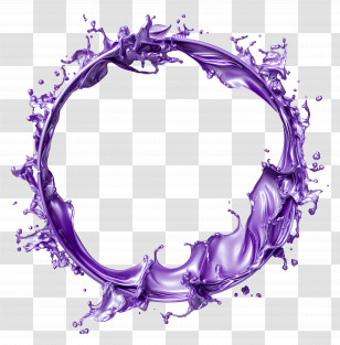 Circle Frame - Vibrant Purple Splash Ring Illustration Transparent PNG