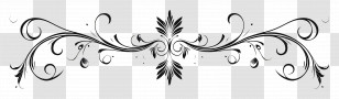 Line Art - Black Floral Ornament Design Transparent PNG