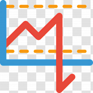 Stock Market - Line Graph With Downward Trend Transparent PNG