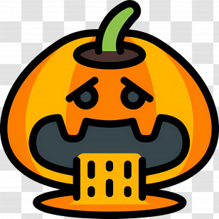 Scary Halloween Pumpkin - Sick Pumpkin Cartoon For Halloween Transparent PNG