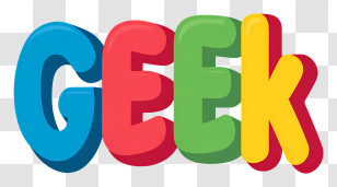 Geek Logo - Colorful Geek Text Transparent PNG