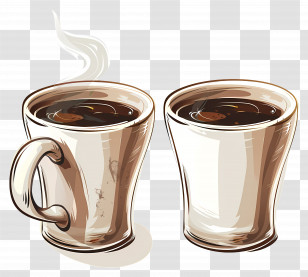 Coffee Mugs - Warm Coffee Cups Illustration Transparent PNG