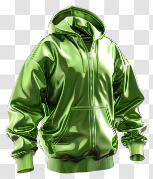 Hoodie - Shiny Green Hoodie Illustration Transparent PNG