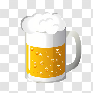 Beer - Beer Mug With Froth On Top Transparent PNG