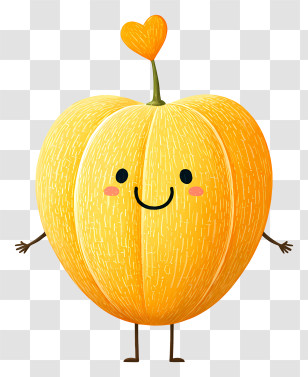 Golden Winter Melon - Yellow Heart-Shaped Fruit Transparent PNG