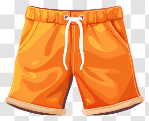 Cartoon Shorts - Orange Shorts With Drawstring Transparent PNG