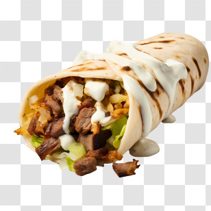 National Shawarma Day - Tasty Shawarma Wrap With Sauce Transparent PNG