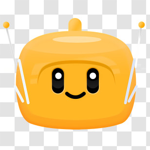 Yellow Robot Head - Cute Yellow Robot Cartoon Toy Transparent PNG