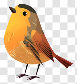 Robin - Cute Cartoon Bird With Yellow Feathers Transparent PNG