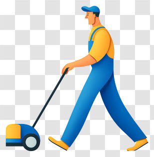 Man Doing Floor Cleaning - Worker Operating Cleaning Machine Transparent PNG