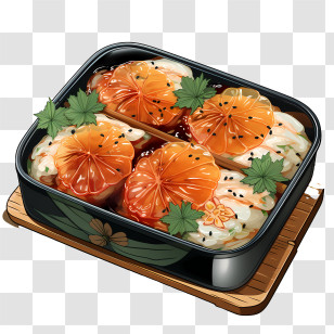 Bento Box - Bento Box With Orange-Themed Food Transparent PNG