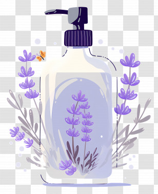 Lavender Shampoo - Lavender Soap Dispenser With Floral Design Transparent PNG
