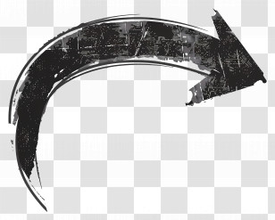 Grunge Arrow - Black Curved Arrow Symbol Transparent PNG