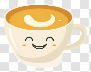 Coffee Kawaii - Happy Coffee Cup Transparent PNG